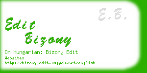 edit bizony business card